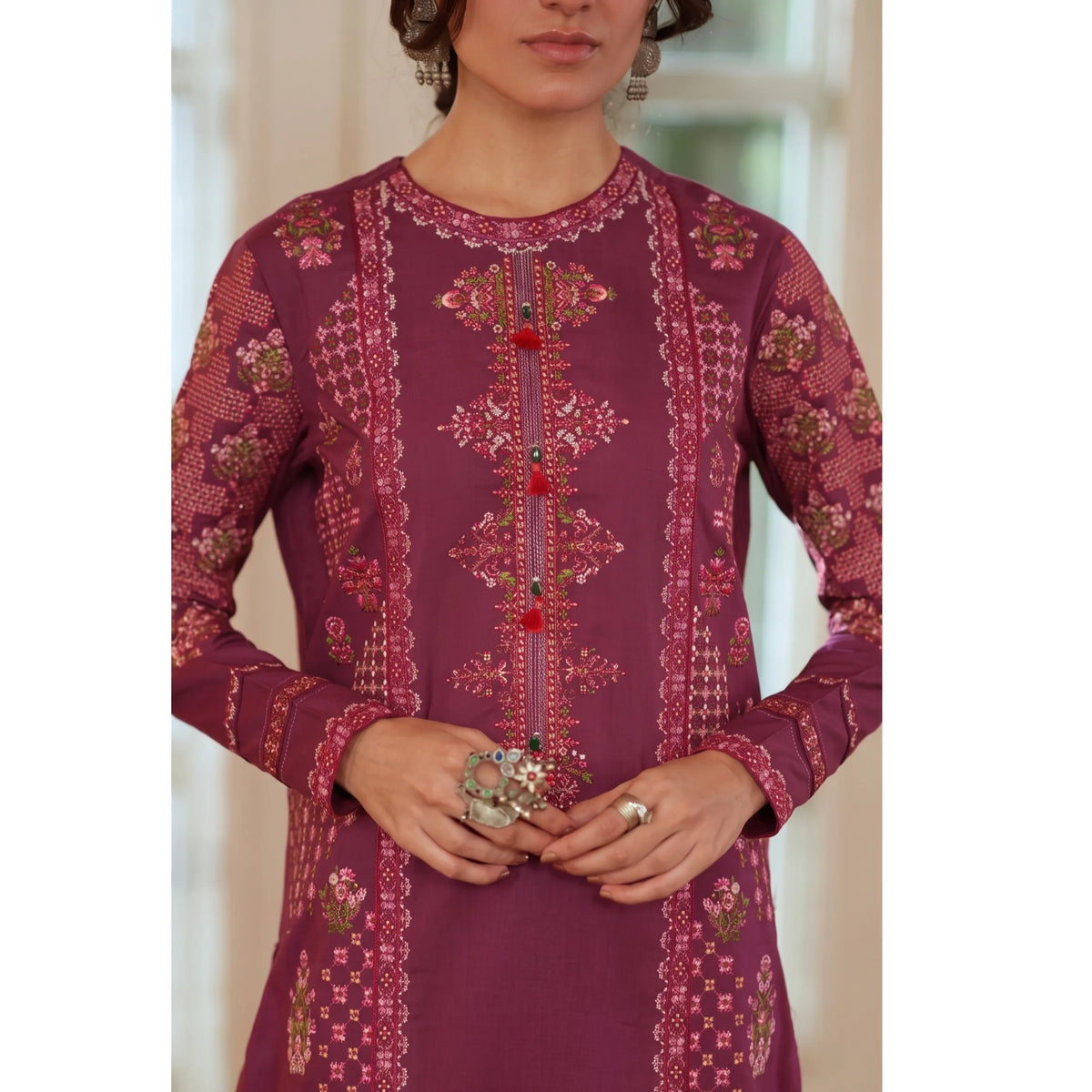 UCA-46 "Sakoon" Embroidered Cambric Cotton Pc Collection | Casuallite