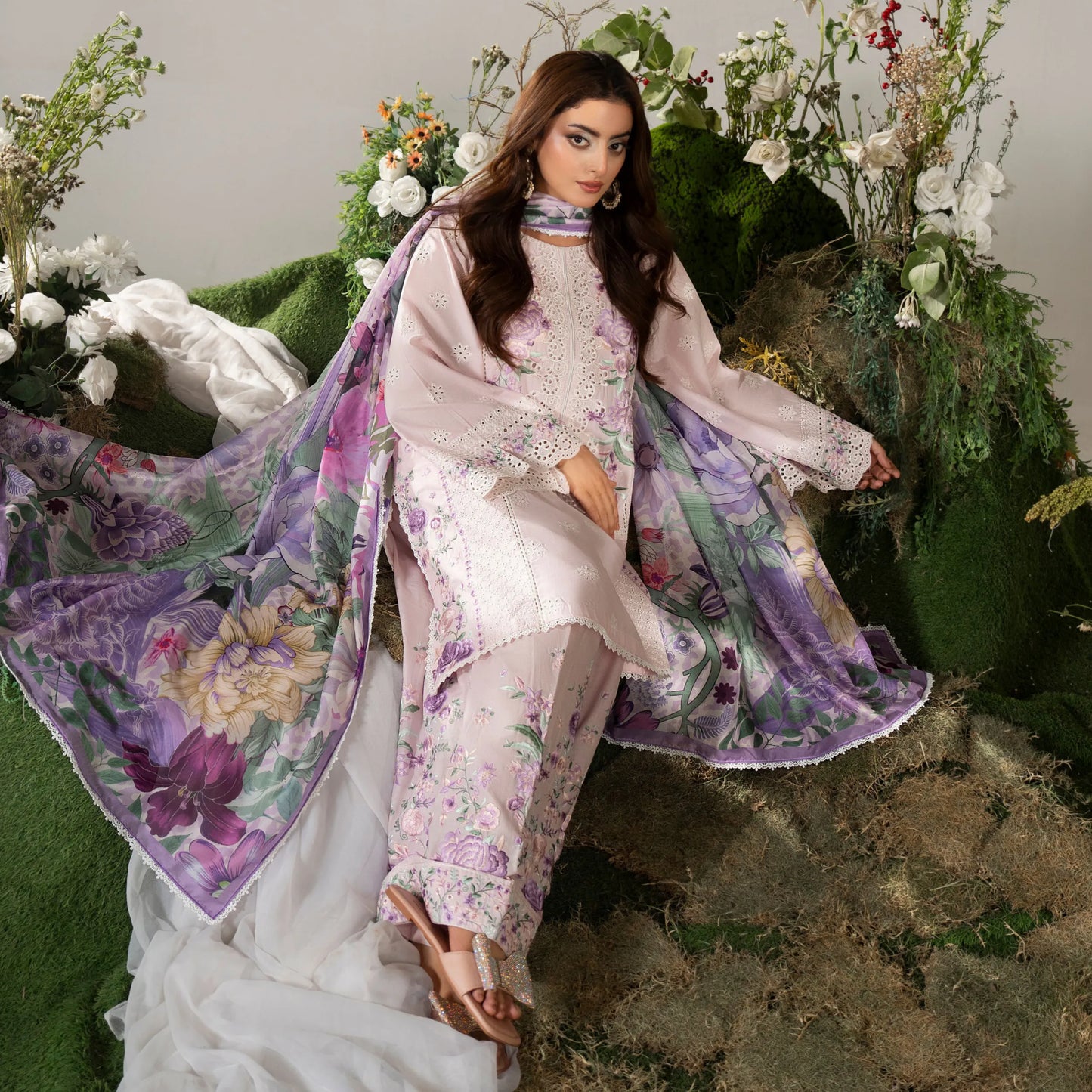 KC-1587 "AYRA" Embroidered Cambric Cotton Collection by Karma Collection