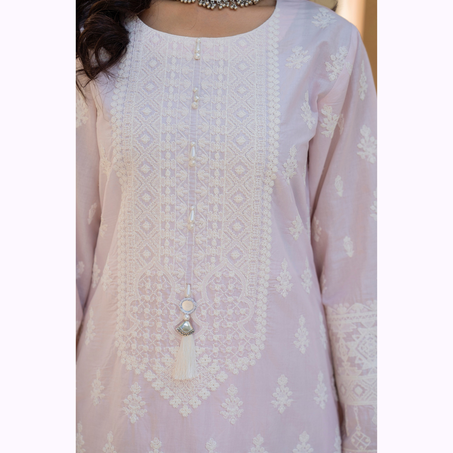 KC-1439 Embroidered Cambric Cotton Dress Ready to Wear 3 Pc - Karma Collection