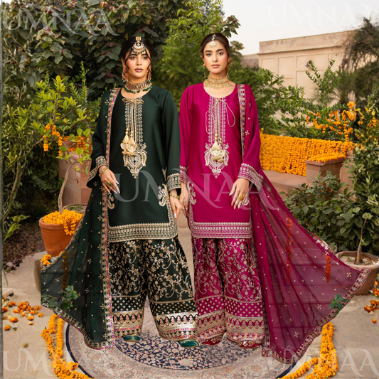 F-493 "Hayat" Embroidered Festive Luxury 3 Pc Collection