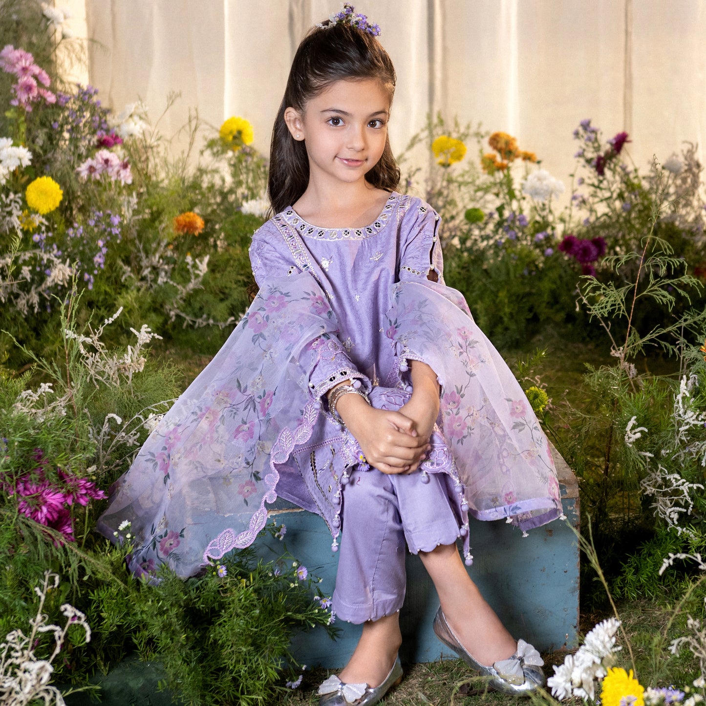 UMS-56 Janan Mother Daughter Chikenkari Jacquard Eid Edit by Simrans | Ready to Wear Asian Pakistani clothes