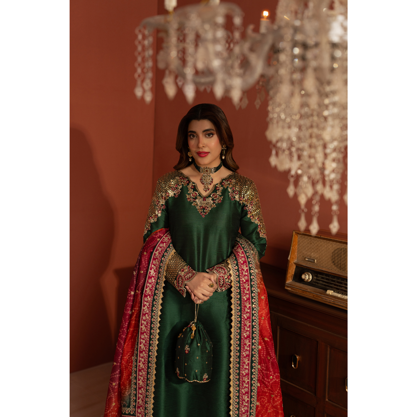 UA-170 Raw Silk Embroidered Festive Collection
