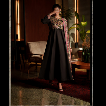 UCA-36 ELARA Festive Embroidered Viscose Dress with Printed Silk Dupatta | Women’s Festive Wear Pakistani Designer Outfit by Casuallite