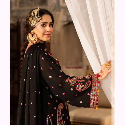 F-522 "Saj Dhaj" Embroidered Georgette Collection by Karma Collection