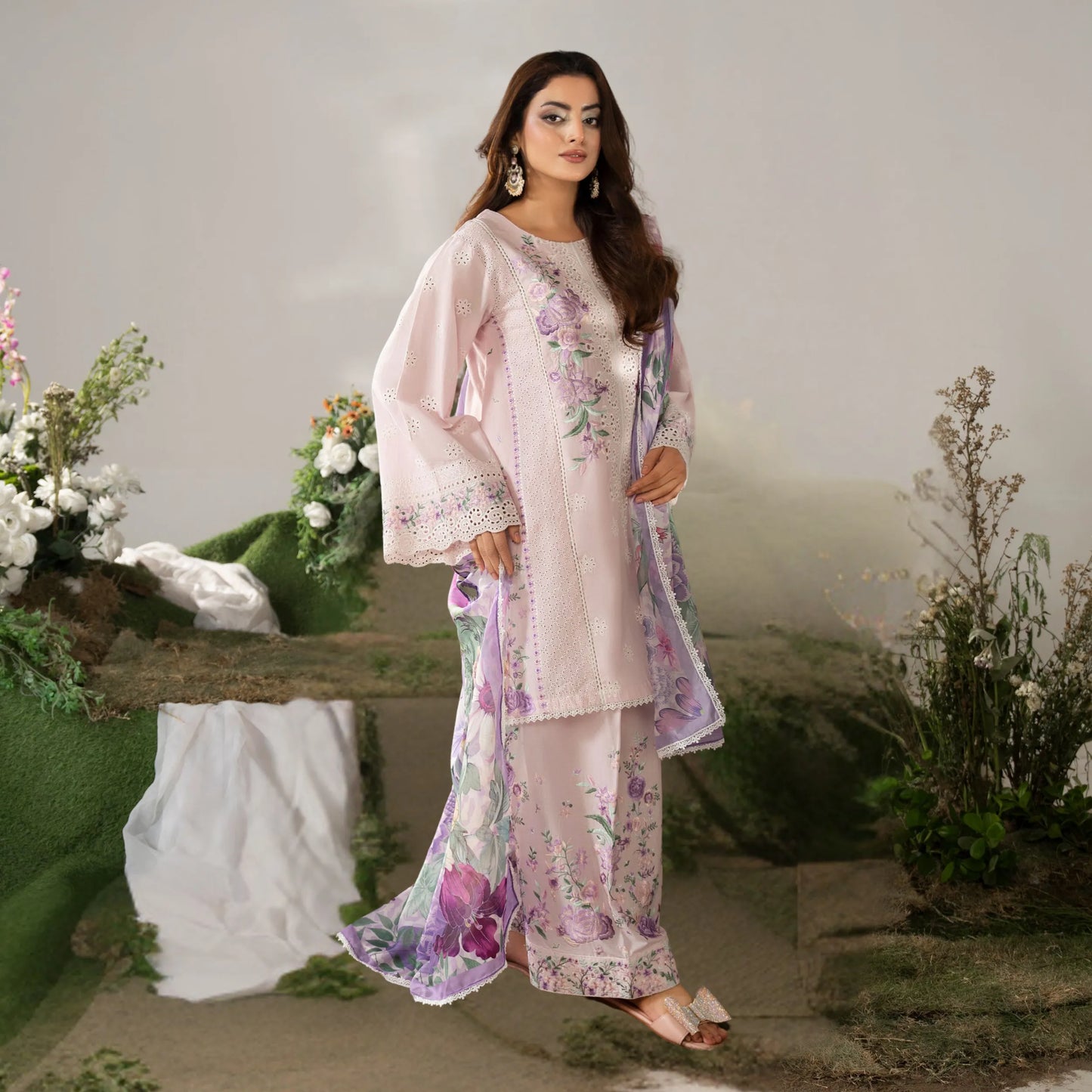 KC-1587 "AYRA" Embroidered Cambric Cotton Collection by Karma Collection