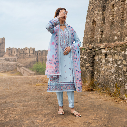 UCA-16 3 Pc Embroidered Cotton Lawn Ready to Wear Eid Collection by Casuallite