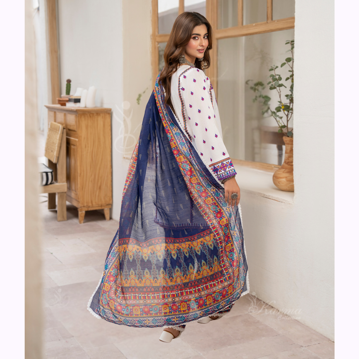 "Aina II" Embroidered Printed Lawn 3 Pc Collection by Karma Collection TT