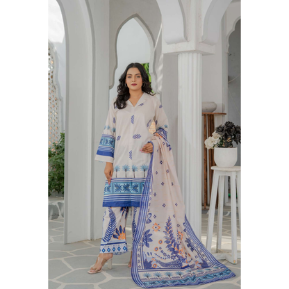 UMRZ-47 3 Pc Pakistani Printed Summer Lawn Collection by Rangz