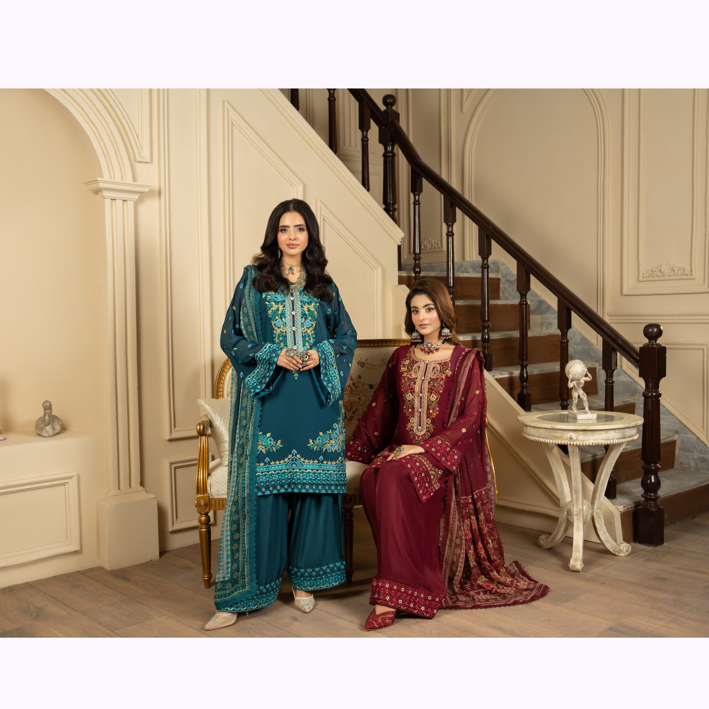 F-467 Embroidered Georgette Chiffon Collection by karma Collection