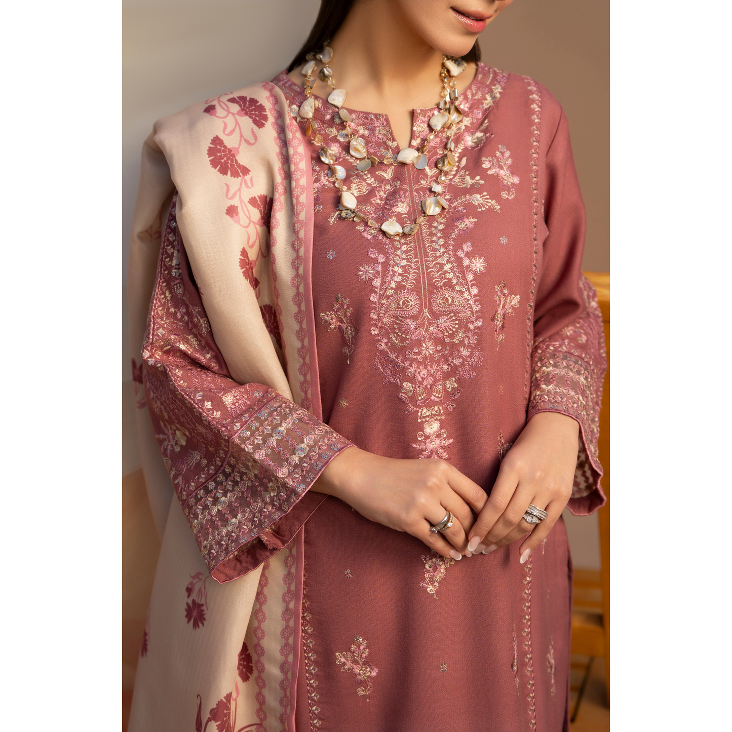 RA-25 Embroidered Dhanak Collection by Raniya.h