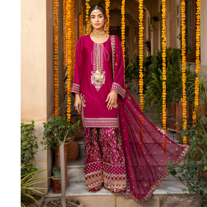 F-493 "Hayat" Embroidered Festive Luxury 3 Pc Collection