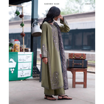 UCA-39 SafarNama Summer Embroidered Cotton Dress with Printed Silk Dupatta | Women’s Wear Pakistani Designer Outfit by Casuallite