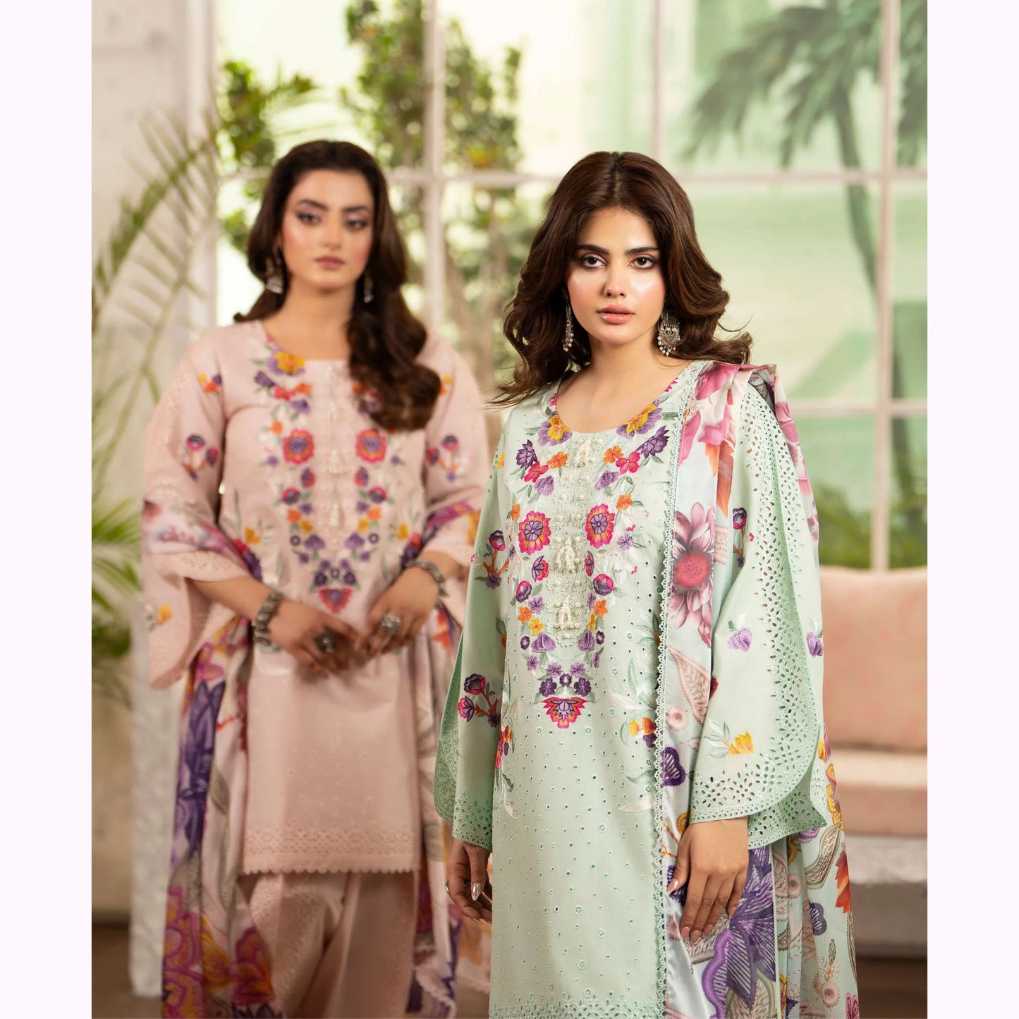 KC-1564 "Tabeer" Embroidered Festive Cambric Cotton Collection by Karma Collection