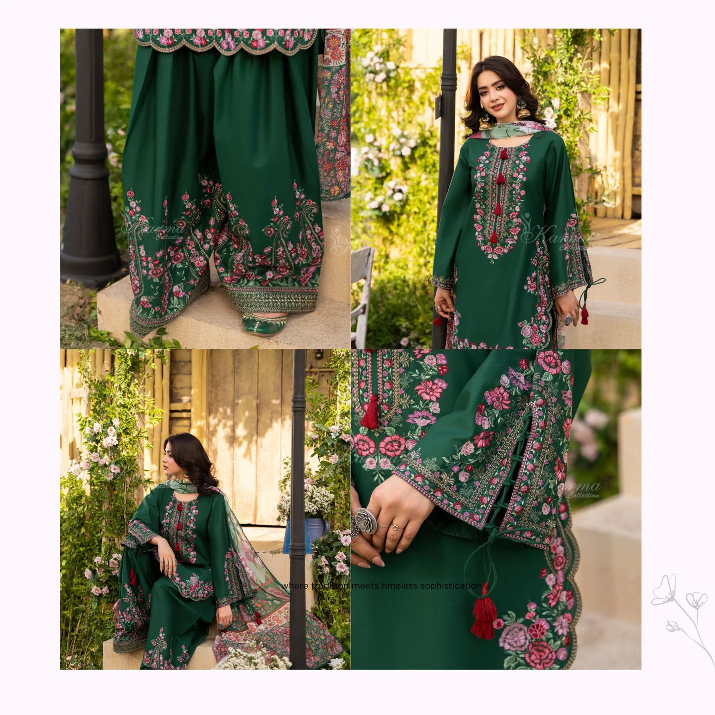KC-1578 "Sunheri" Embroidered Festive Cambric Cotton Collection by Karma Collection