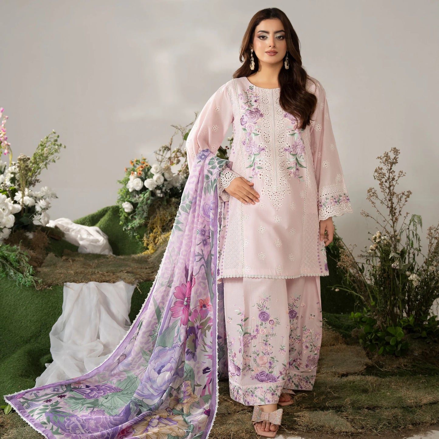 KC-1587 "AYRA" Embroidered Cambric Cotton Collection by Karma Collection