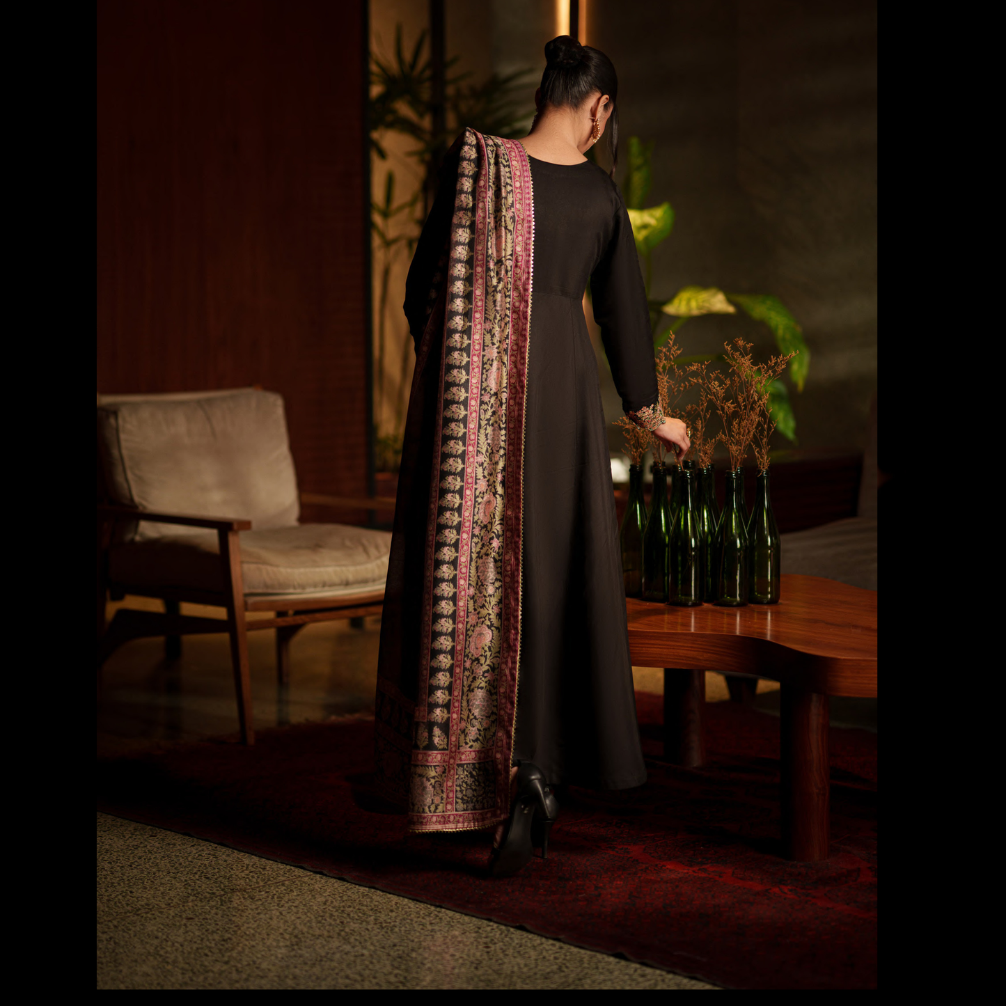 UCA-36 ELARA Festive Embroidered Viscose Dress with Printed Silk Dupatta | Women’s Festive Wear Pakistani Designer Outfit by Casuallite