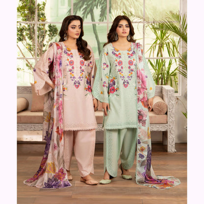 KC-1564 "Tabeer" Embroidered Festive Cambric Cotton Collection by Karma Collection