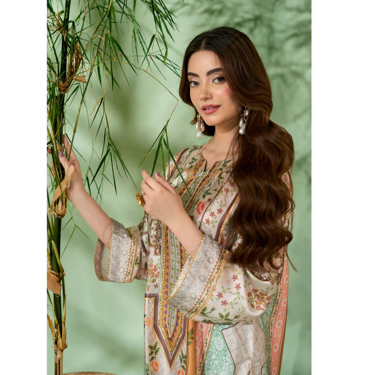 UAL-07 Printed Silk Kaftan Style Co-Ord Set Loose fit Casual Wear | Ethnic wear | ALLY'S