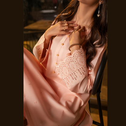 UCA-18 2 Pc Casual Cotton Farshi Shalwar Chikenkari Co-Ords Set | Ready to Wear | Casuallite