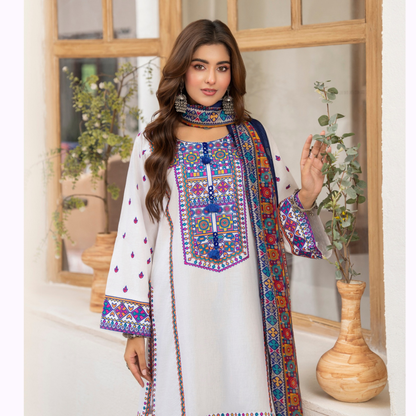 "Aina II" Embroidered Printed Lawn 3 Pc Collection by Karma Collection TT