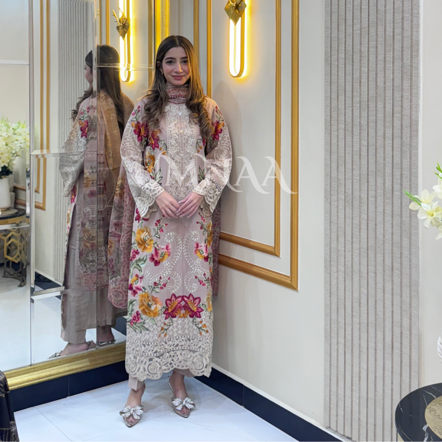 UA-38 Printed Embroidered Khaddar 3 Pc Dress | Ready to wear | UMNAA