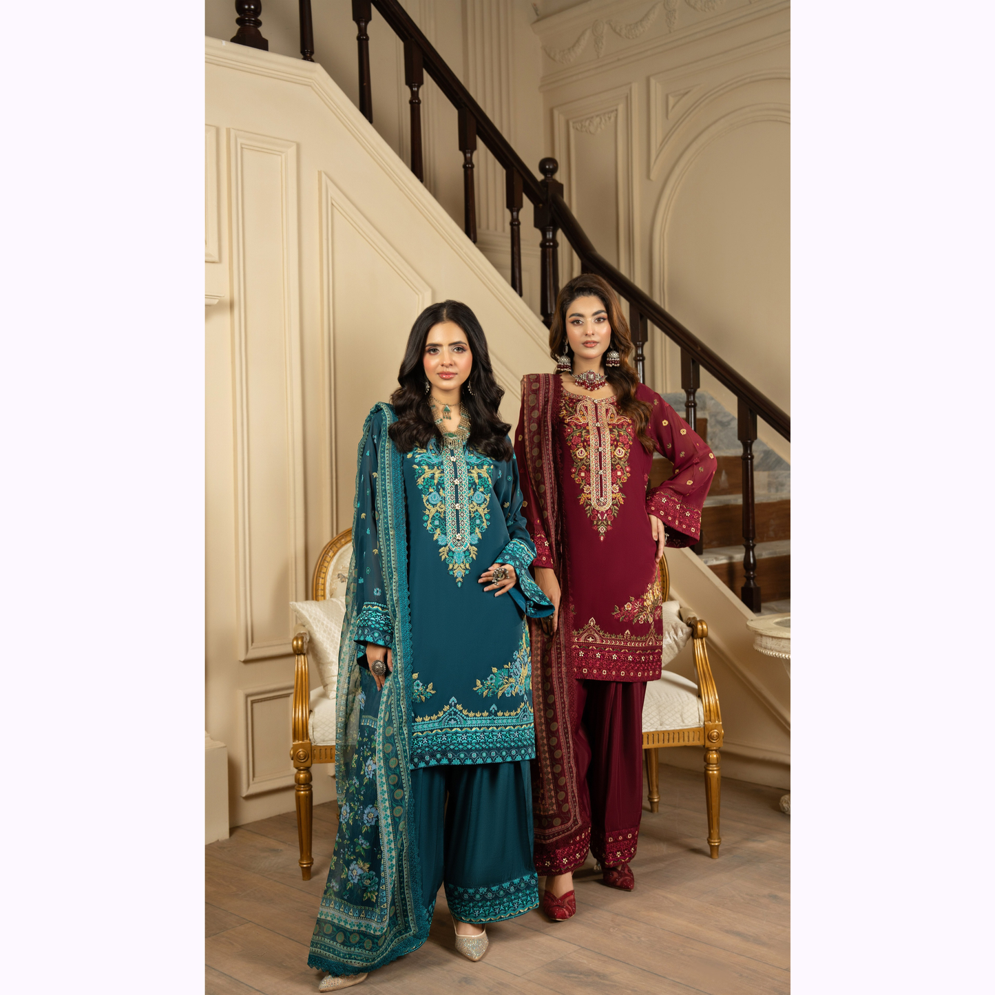 F-467 Embroidered Georgette Chiffon Collection by karma Collection
