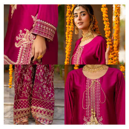 F-493 "Hayat" Embroidered Festive Luxury 3 Pc Collection