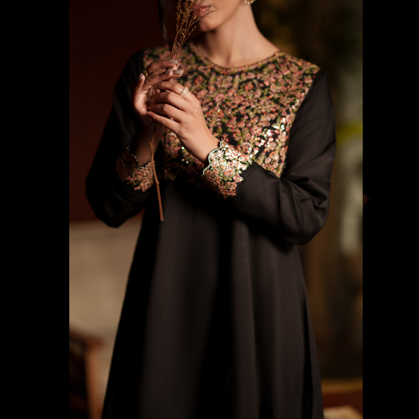 UCA-36 ELARA Festive Embroidered Viscose Dress with Printed Silk Dupatta | Women’s Festive Wear Pakistani Designer Outfit by Casuallite