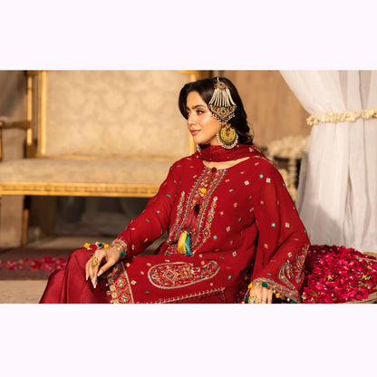 F-522 "Saj Dhaj" Embroidered Georgette Collection by Karma Collection