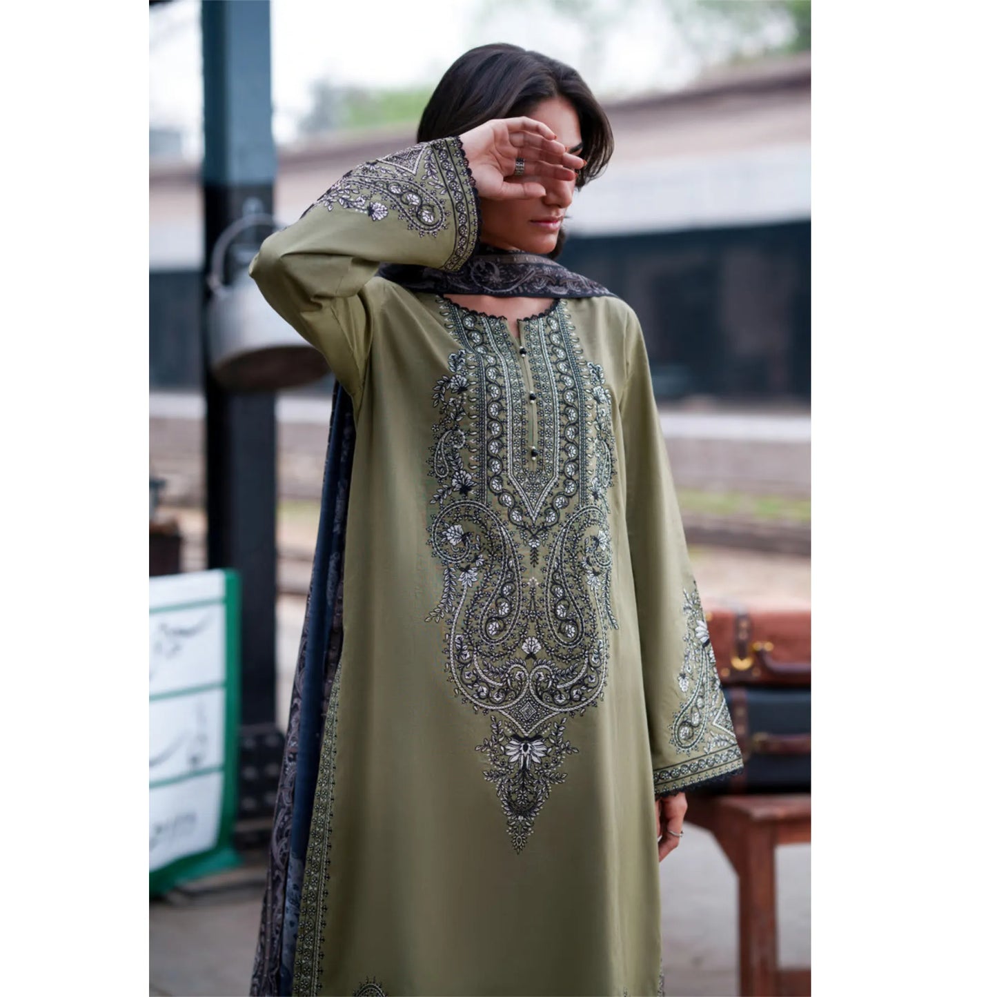 UCA-39 SafarNama Summer Embroidered Cotton Dress with Printed Silk Dupatta | Women’s Wear Pakistani Designer Outfit by Casuallite