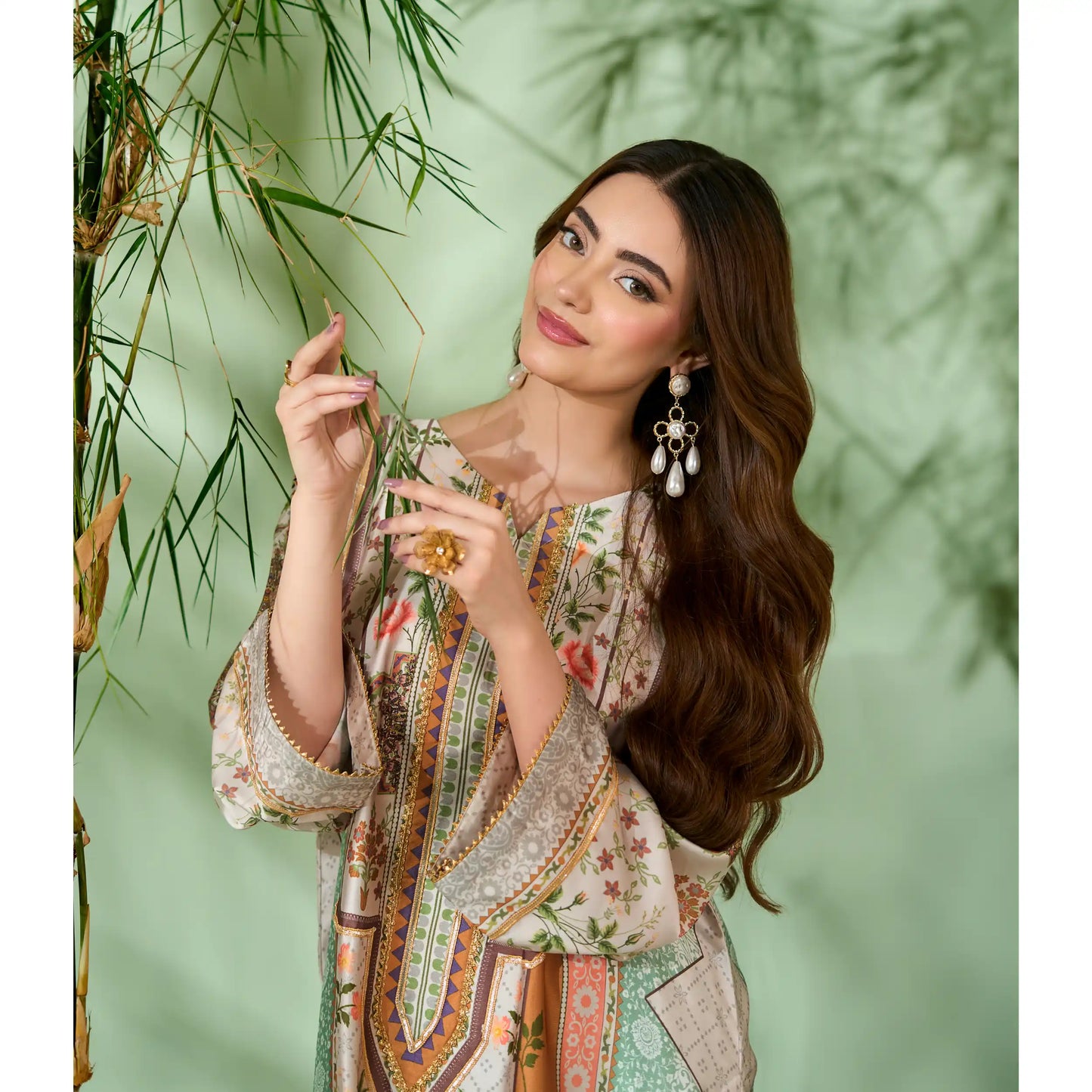UAL-07 Printed Silk Kaftan Style Co-Ord Set Loose fit Casual Wear | Ethnic wear | ALLY'S