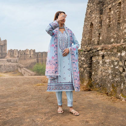 UCA-16 3 Pc Embroidered Cotton Lawn Ready to Wear Eid Collection by Casuallite