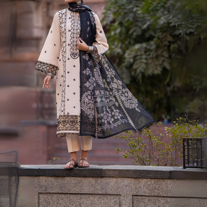 UCA-15 3 Pc Embroidered Cambric Cotton Ready to Wear Eid Collection by Casuallite