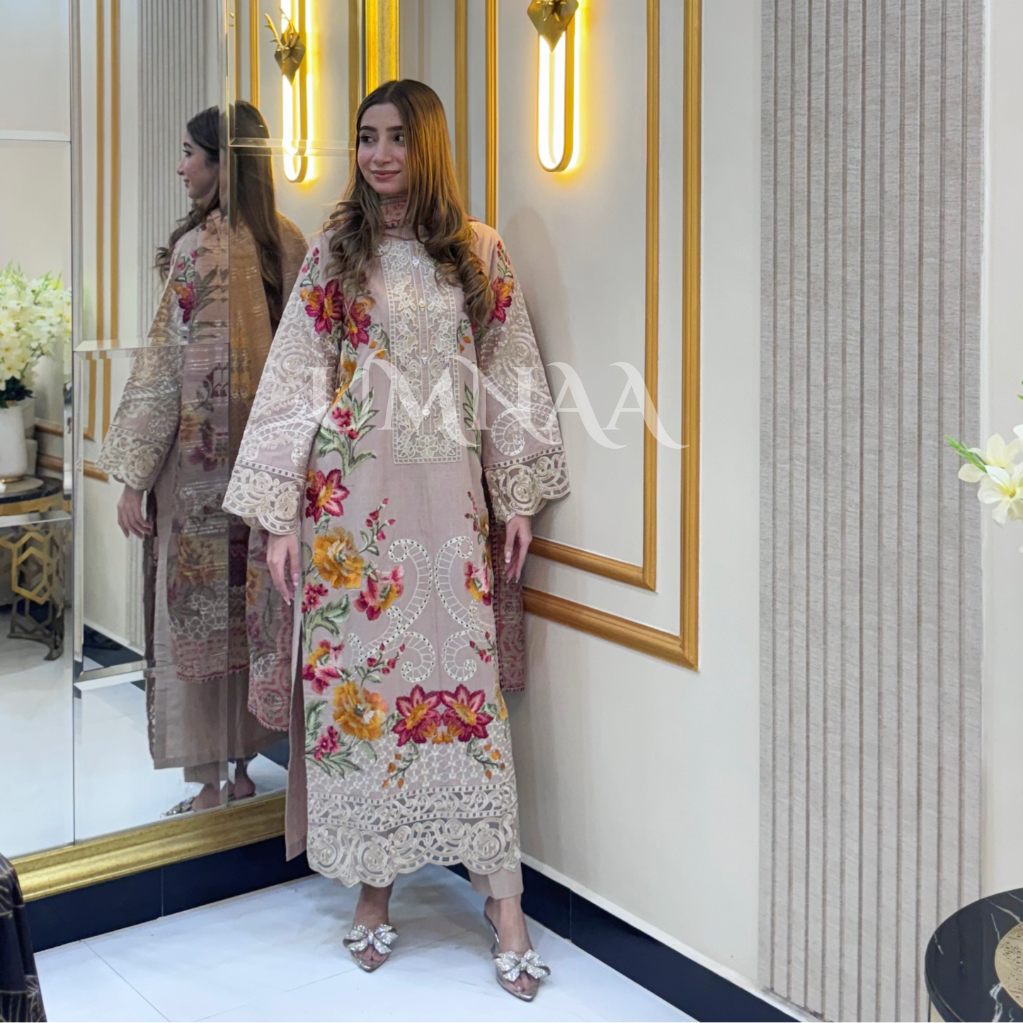 UA-38 Printed Embroidered Khaddar 3 Pc Dress | Ready to wear | UMNAA