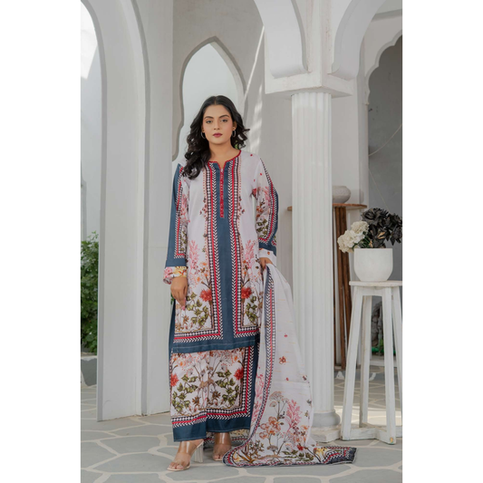 UMRZ-46 3 Pc Pakistani Printed  Summer Lawn Collection by Rangz