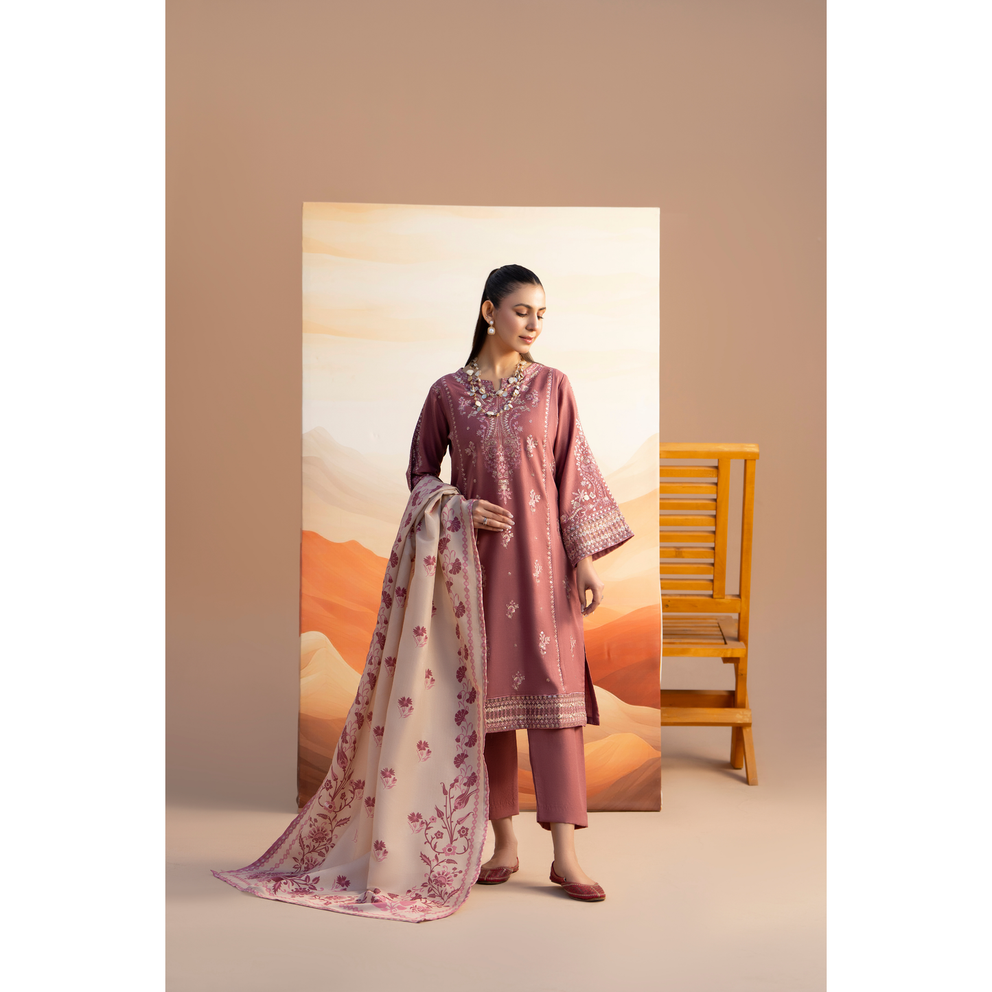RA-25 Embroidered Dhanak Collection by Raniya.h