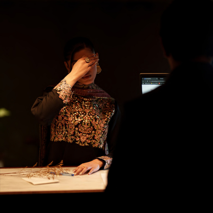 UCA-36 ELARA Festive Embroidered Viscose Dress with Printed Silk Dupatta | Women’s Festive Wear Pakistani Designer Outfit by Casuallite