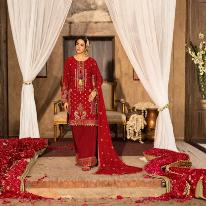 F-522 "Saj Dhaj" Embroidered Georgette Collection by Karma Collection