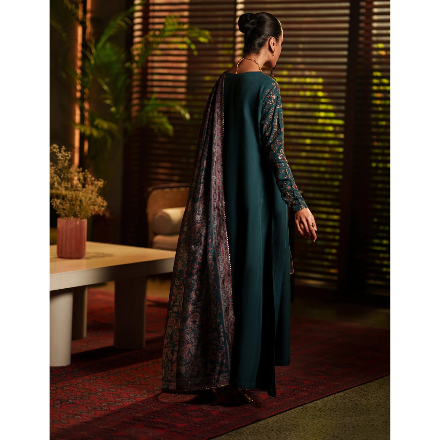 UCA-37 EALA Festive Embroidered Viscose Dress with Printed Silk Dupatta | Women’s Festive Wear Pakistani Designer Outfit by Casuallite