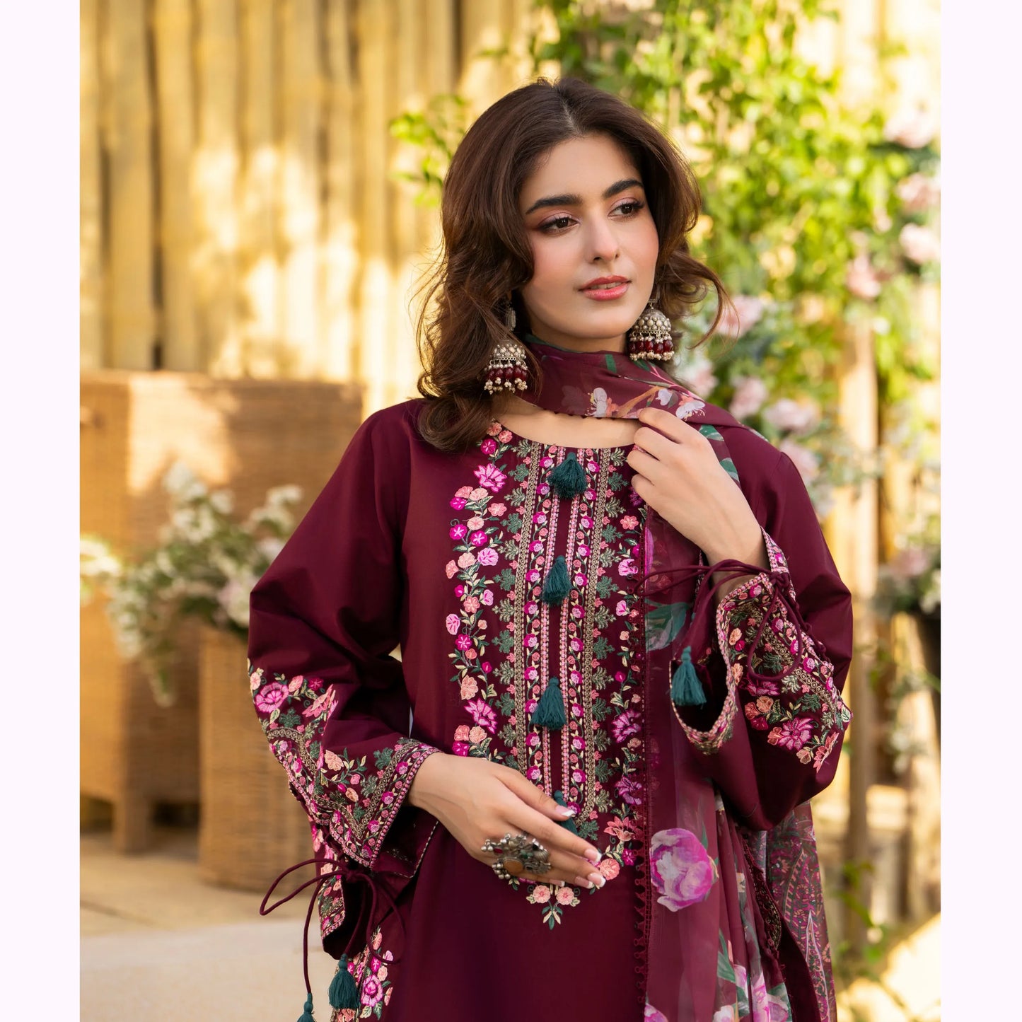 KC-1578 "Sunheri" Embroidered Festive Cambric Cotton Collection by Karma Collection