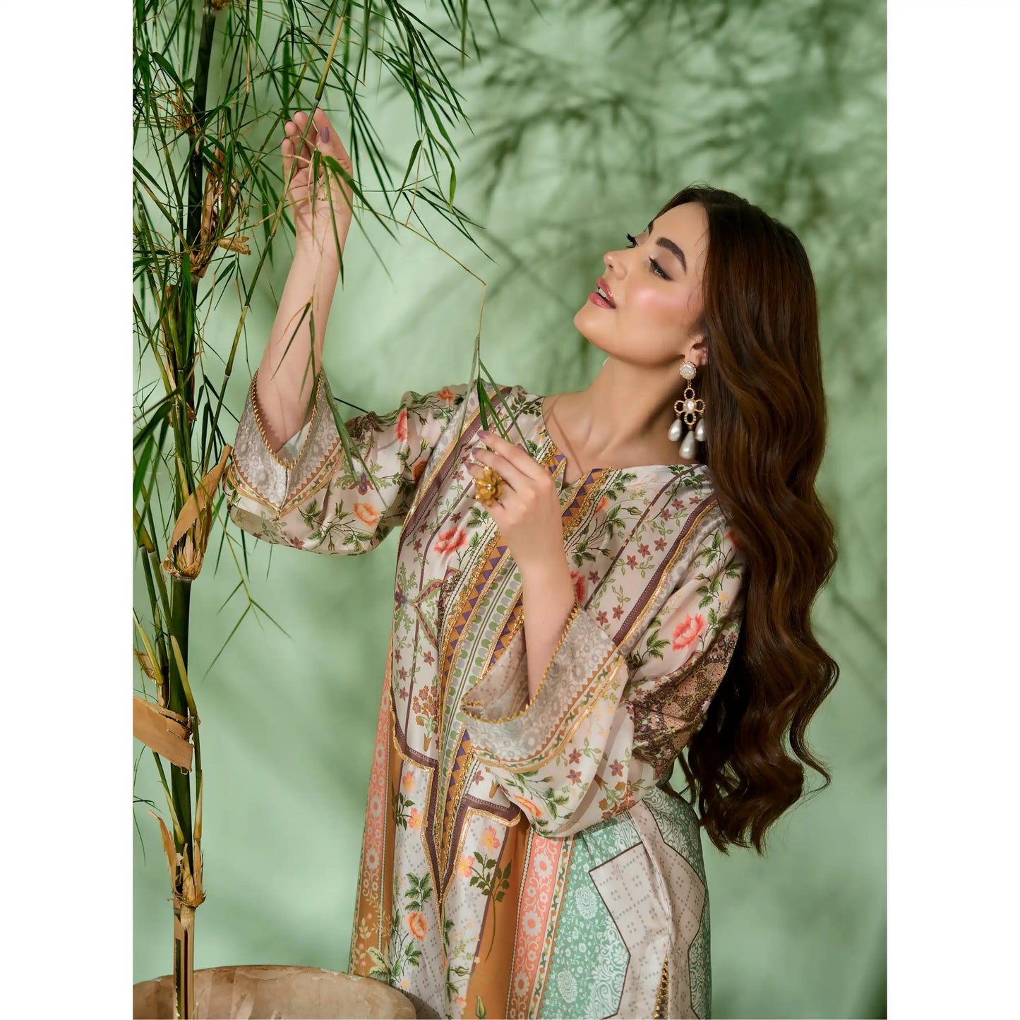 UAL-07 Printed Silk Kaftan Style Co-Ord Set Loose fit Casual Wear | Ethnic wear | ALLY'S