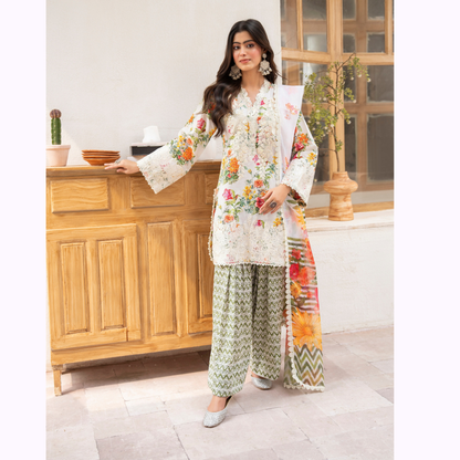 "Aina II" Embroidered Printed Lawn 3 Pc Collection by Karma Collection TT