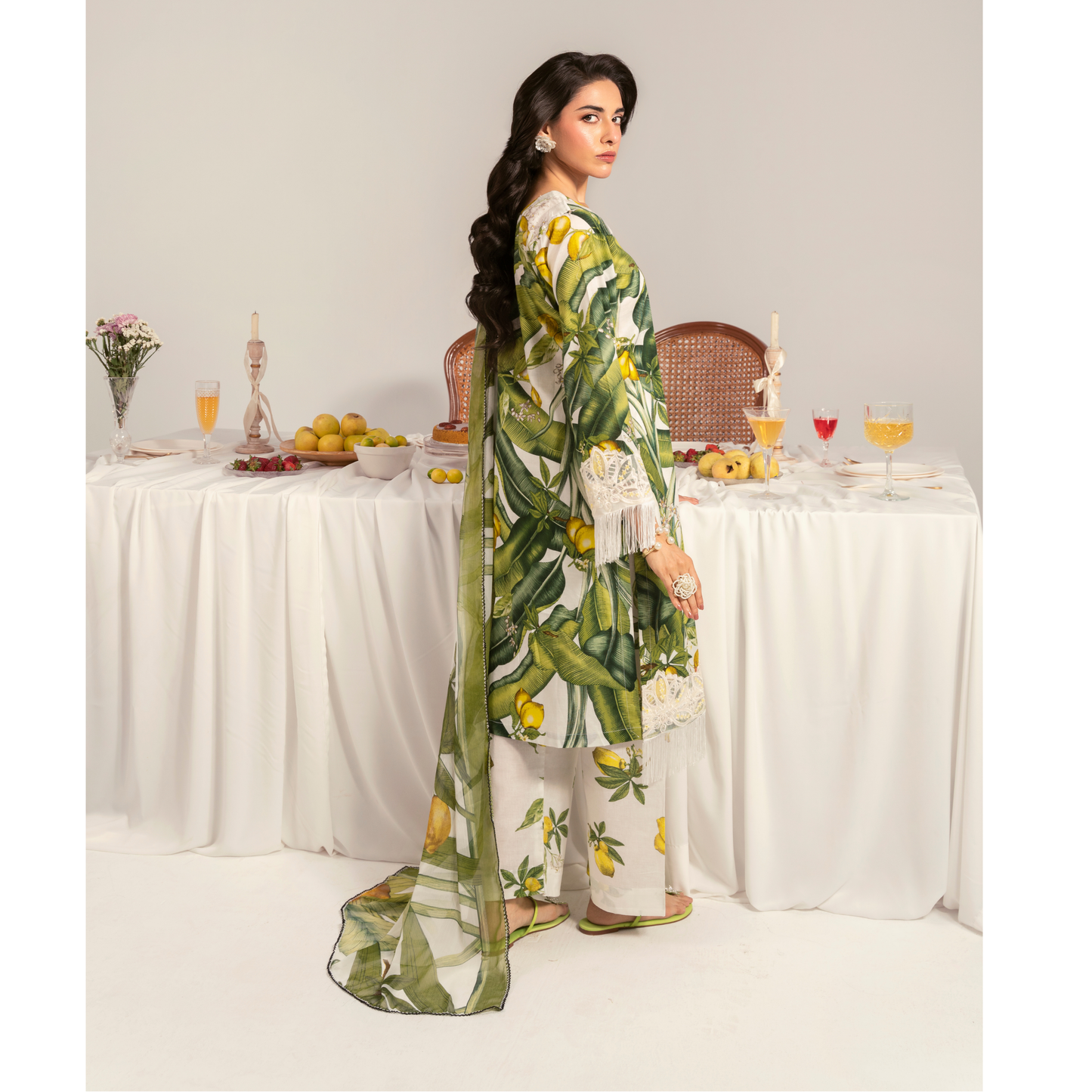 UA-94 3 Pc Embroidered Printed Summer Lawn | Ready to Wear | Umnaa