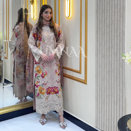 UA-38 Printed Embroidered Khaddar 3 Pc Dress | Ready to wear | UMNAA