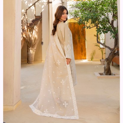 KC-1447 Embroidered Cambric Cotton  Ready to Wear 3 Pc - Karma Collection