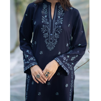 UCA-32 "Khunki" Embroidered Dhanak with Pashmina Wool Shawl Winter Collection by Casuallite