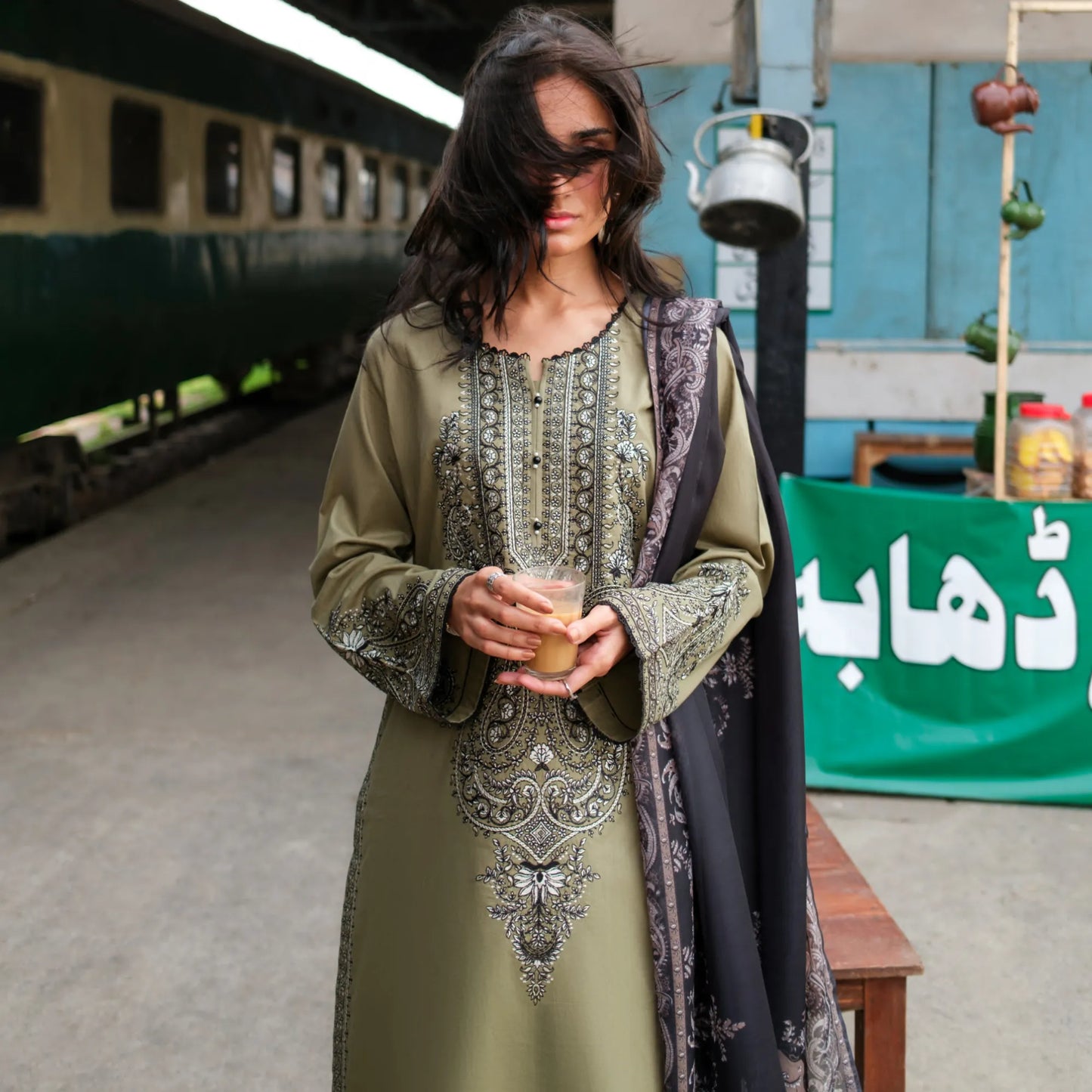 UCA-39 SafarNama Summer Embroidered Cotton Dress with Printed Silk Dupatta | Women’s Wear Pakistani Designer Outfit by Casuallite