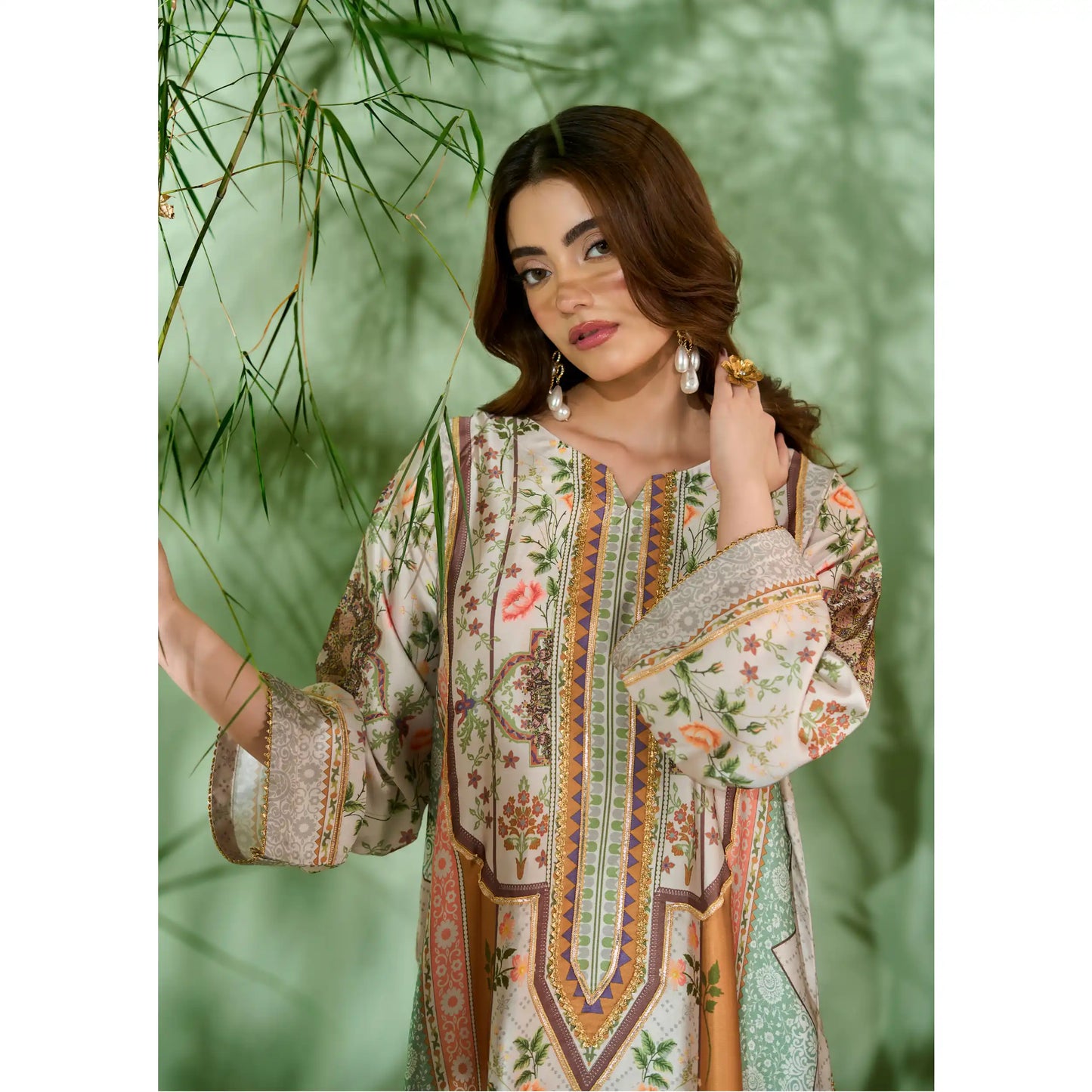 UAL-07 Printed Silk Kaftan Style Co-Ord Set Loose fit Casual Wear | Ethnic wear | ALLY'S