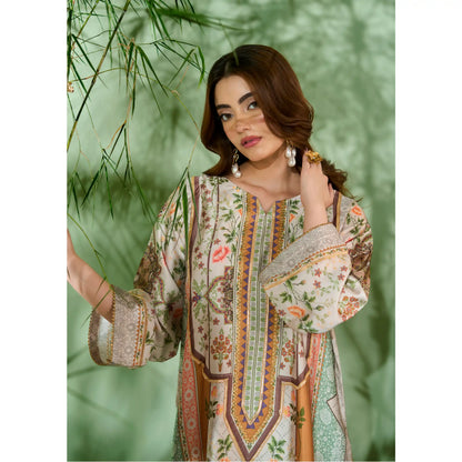 UAL-07 Printed Silk Kaftan Style Co-Ord Set Loose fit Casual Wear | Ethnic wear | ALLY'S
