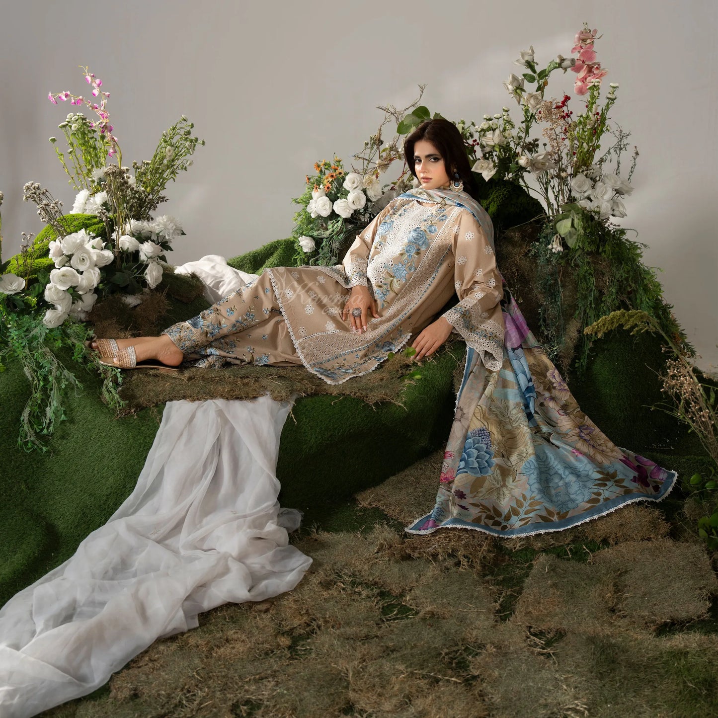 KC-1587 "AYRA" Embroidered Cambric Cotton Collection by Karma Collection